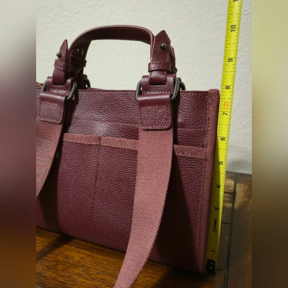 Botkier Bedford Bite Size Structured Leather Handbag Burgundy - Picture 11 of 16